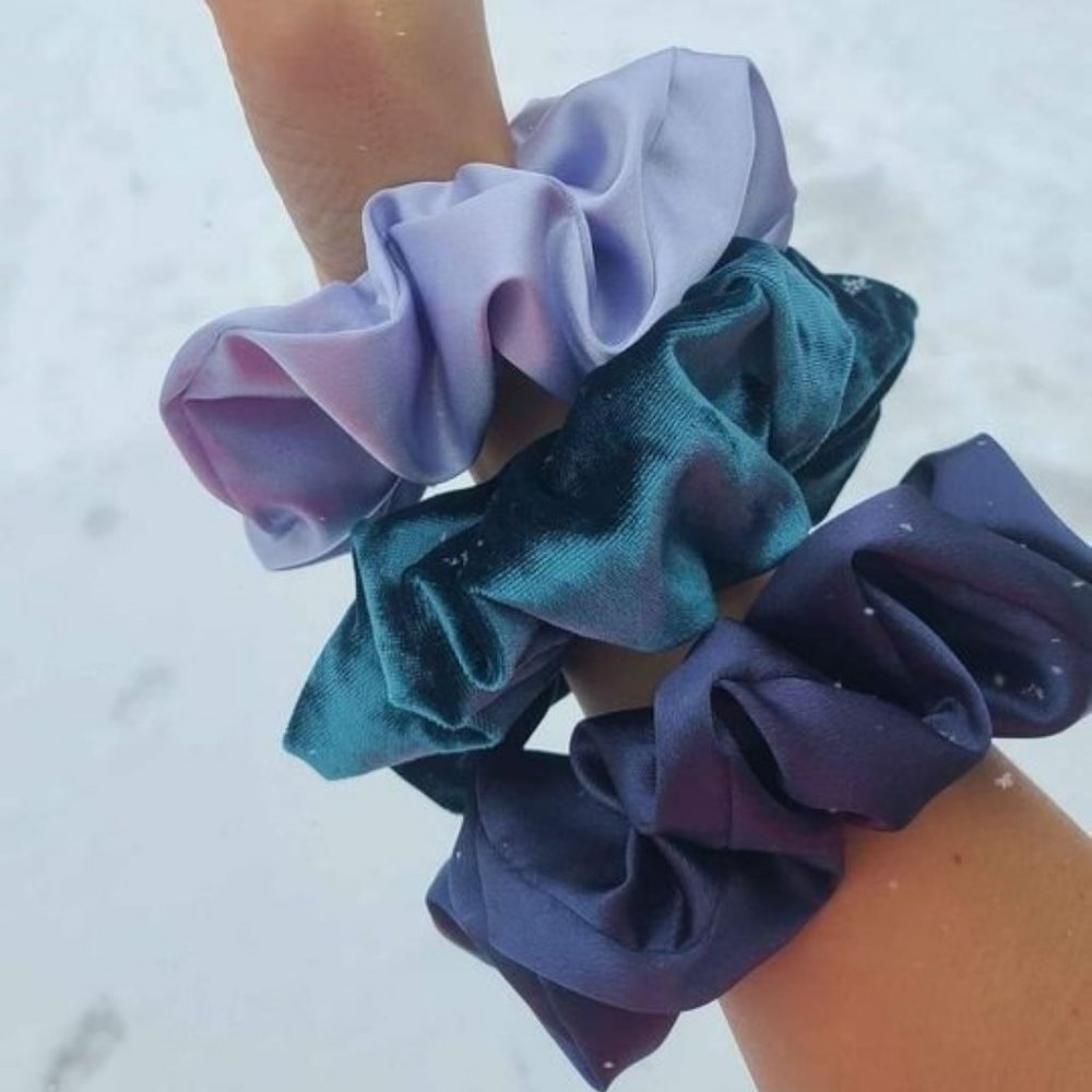 Deluxe Hair Scrunchies, 3 Pack Bundle